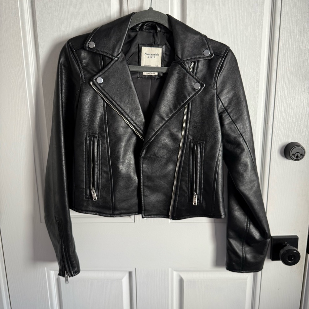 Abercrombie & Fitch Vegan Black Leather Jacket